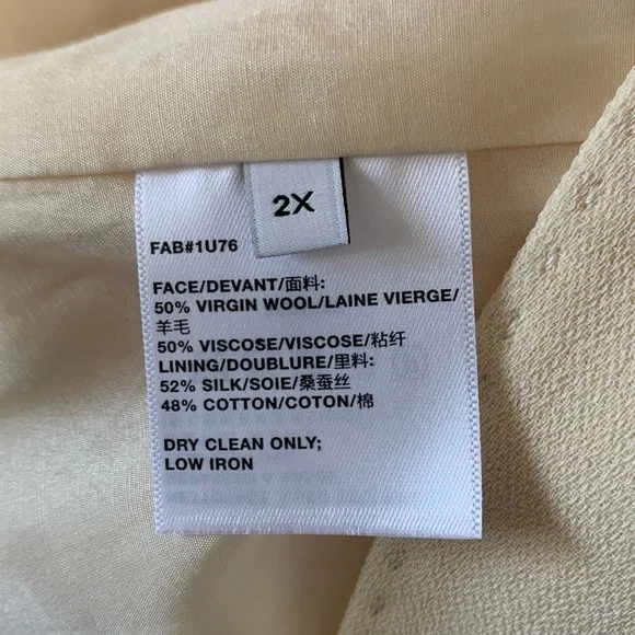 Lafayette 148 NY Wool-Blend Boyfriend Blazer Buff 2X NWT $1798 - Picture 4 of 7